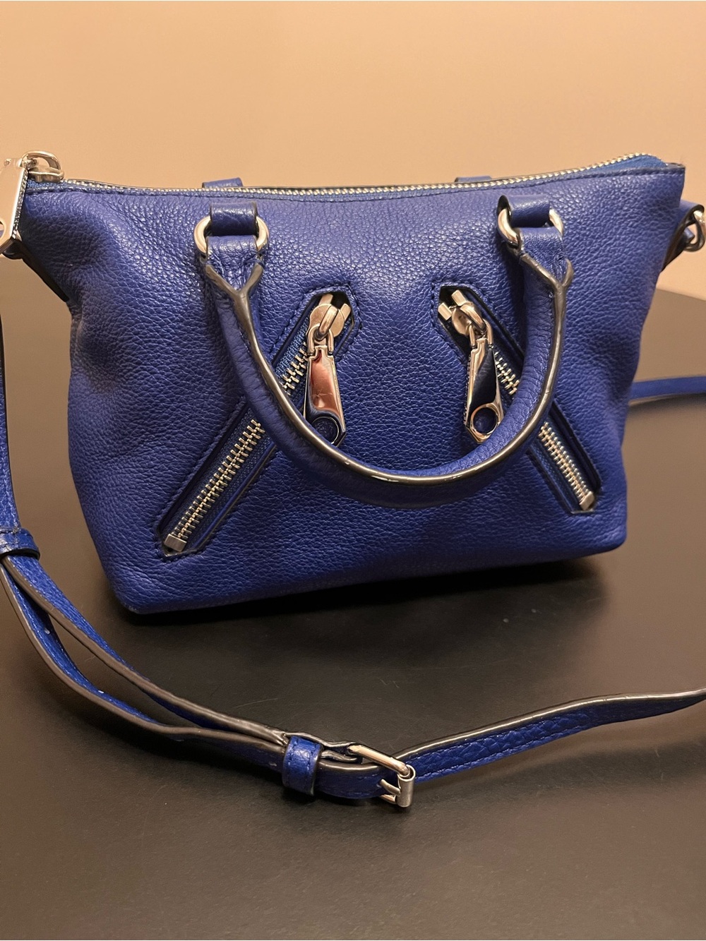 Rebecca Minkoff Mini Micro Motto Leather Crossbody Bag 💙🦋